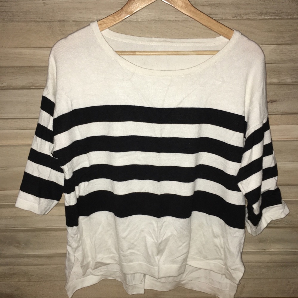 Banana republic striped sweater (M, white & navy)